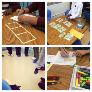 Some examples of my own implementation of manipulatives and movement in math class.